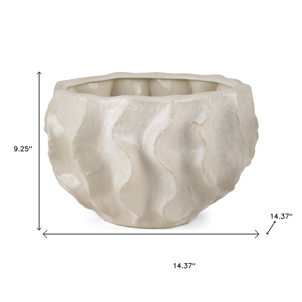 Cream Sculptural Ceramic Vase