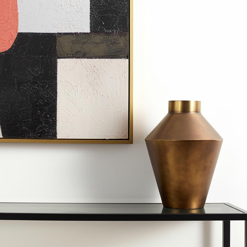 Antiqued Bronze Metal Vase