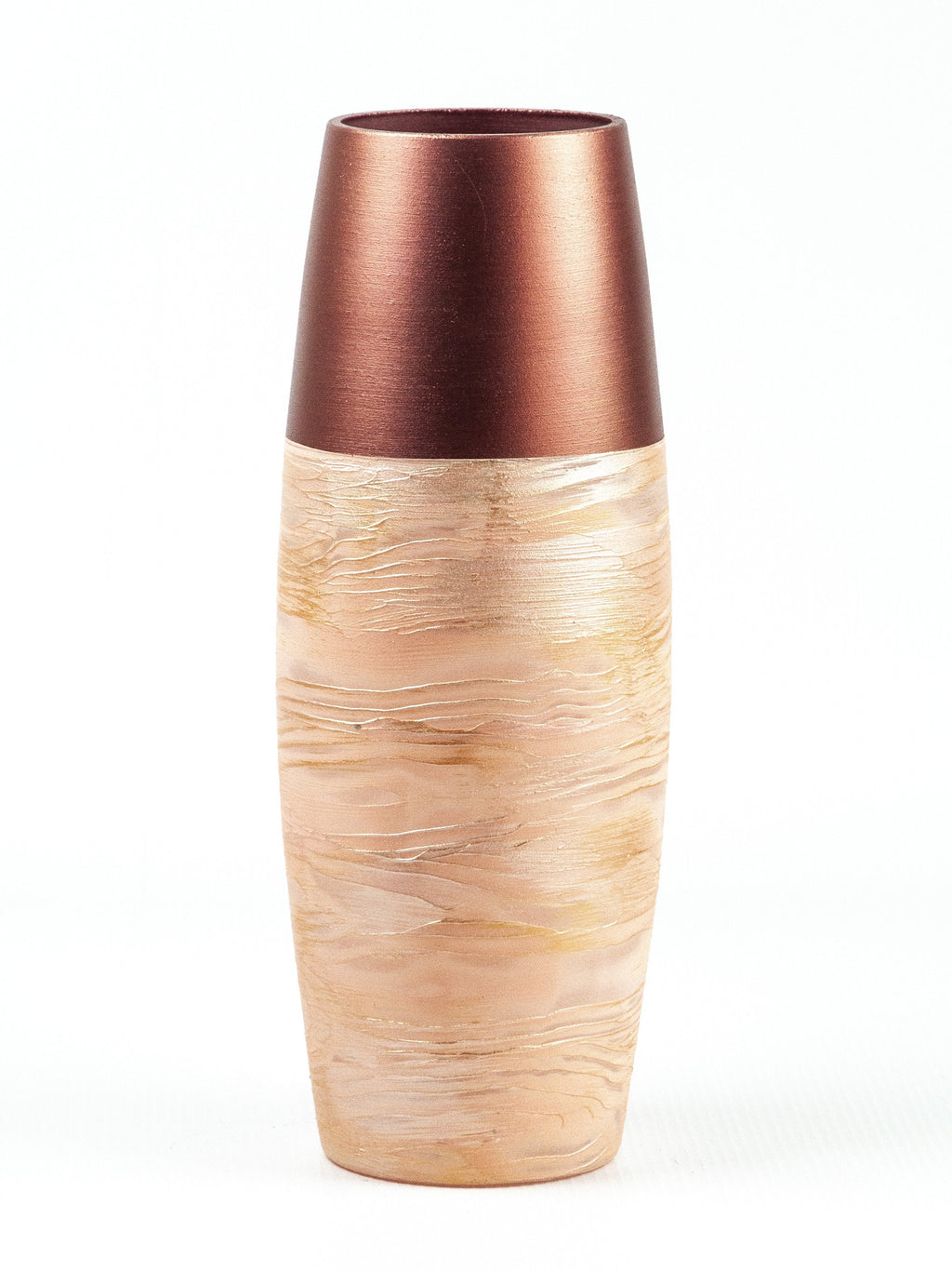 Handpainted Copper Oval Vase
