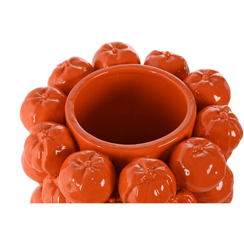 Vase Home Orange Ceramic Stoneware