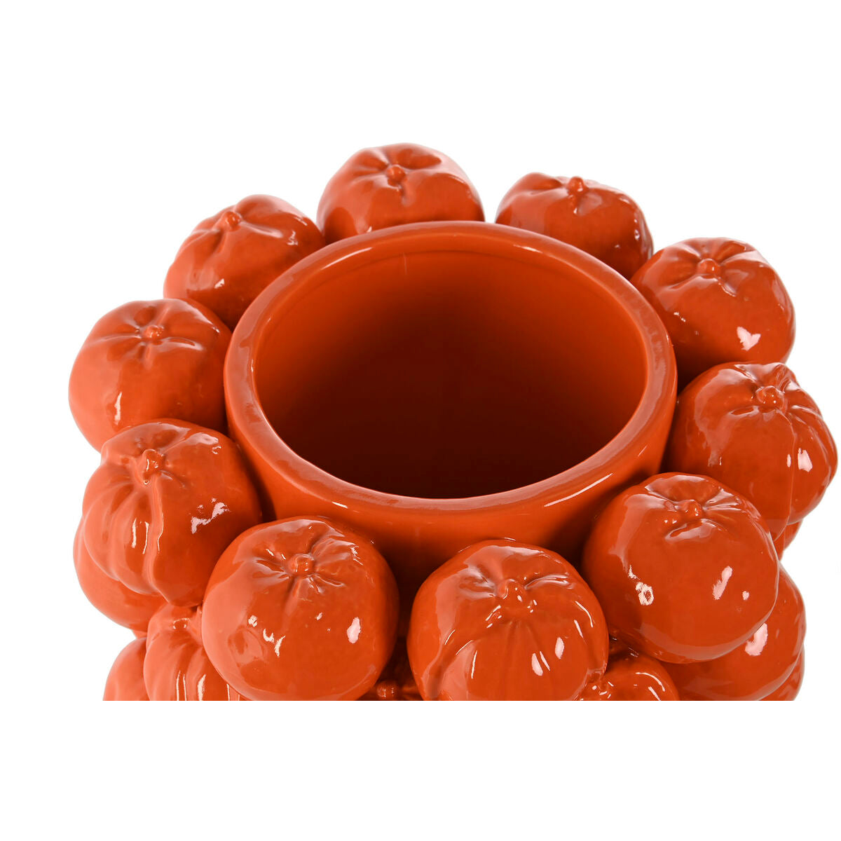 Vase Home Orange Ceramic Stoneware