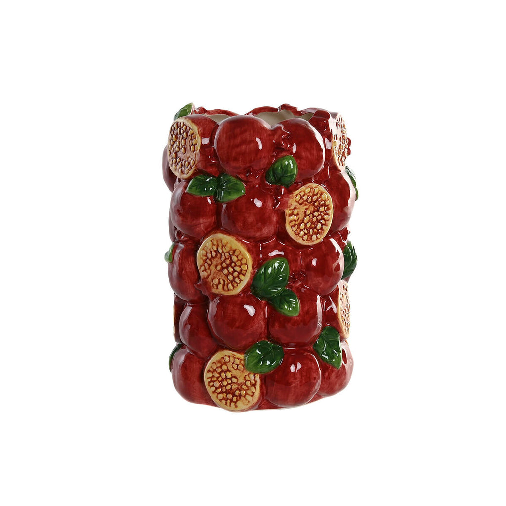 Vase Home Green Maroon Ceramic