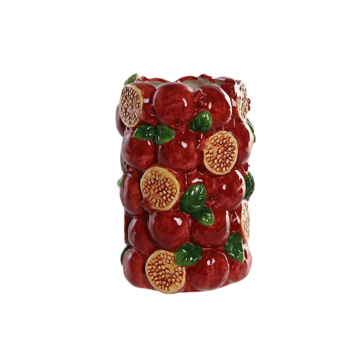 Vase Home Green Maroon Ceramic