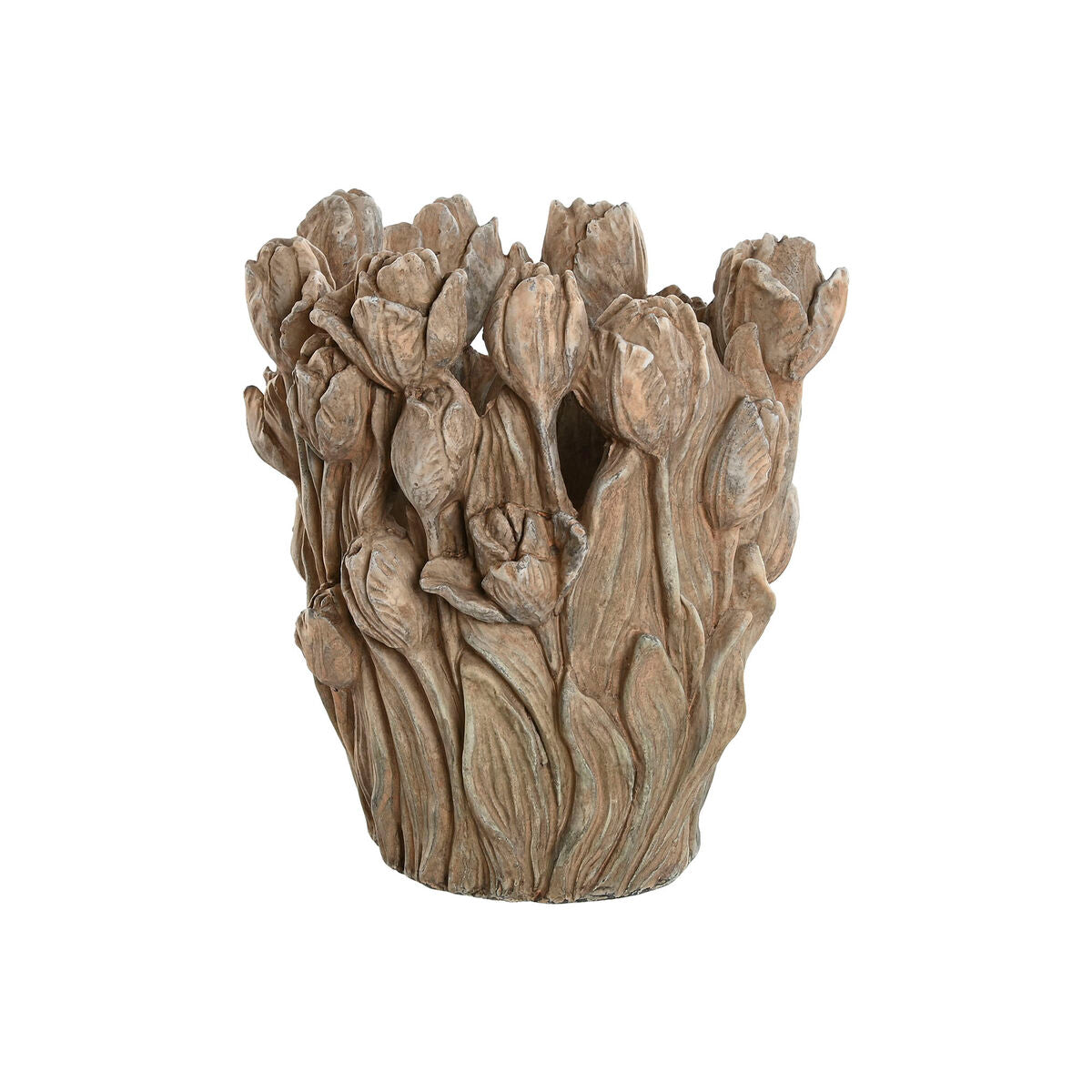 Vase Home Grey Cement Tulip