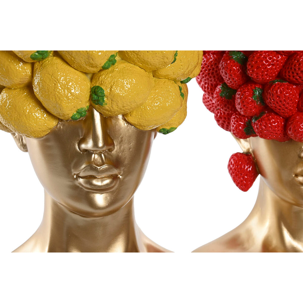 Vase Home Resin Golden Modern (2 Units)