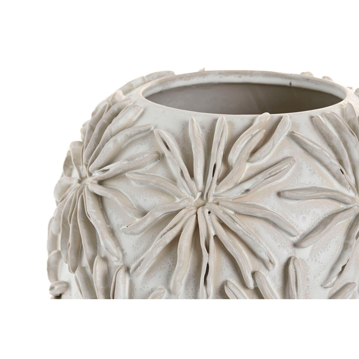 Vase Home White Ceramic Leaf Palm