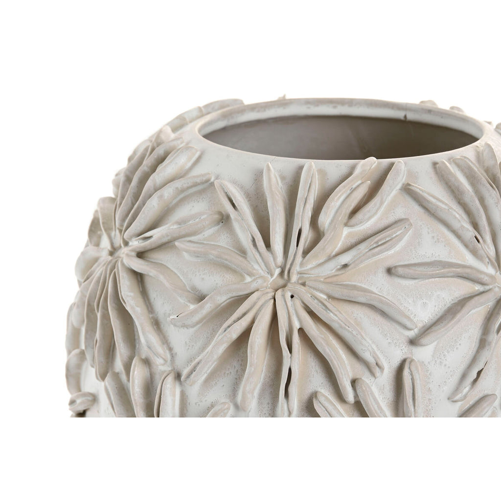 Vase Home White Ceramic Leaf Palm