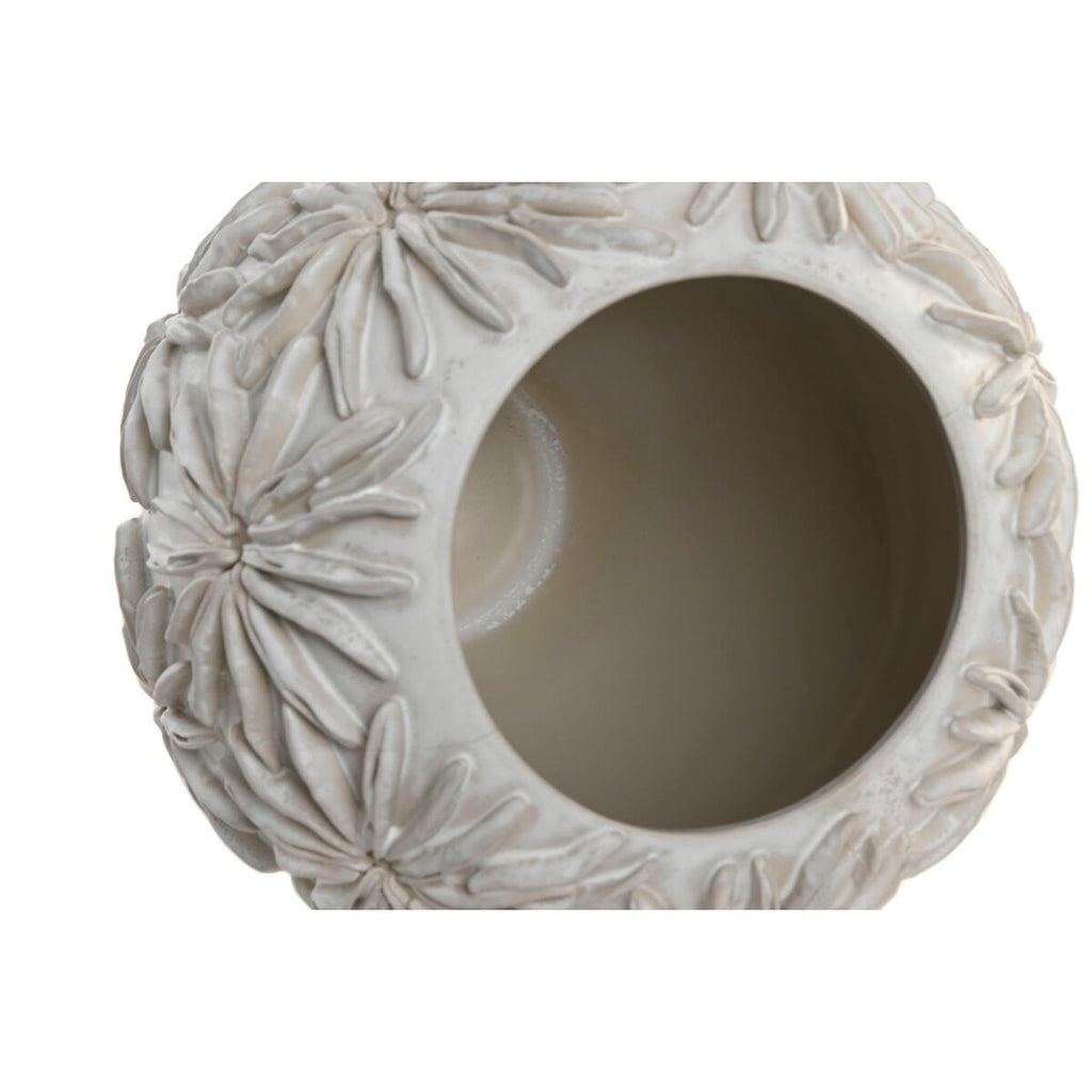 Vase Home White Ceramic Leaf Palm