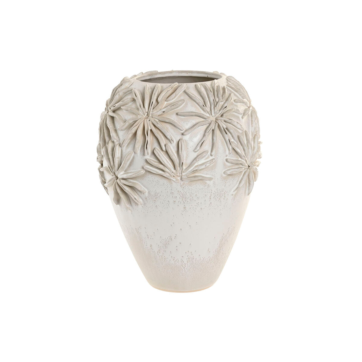 Vase Home White Ceramic Leaf Palm