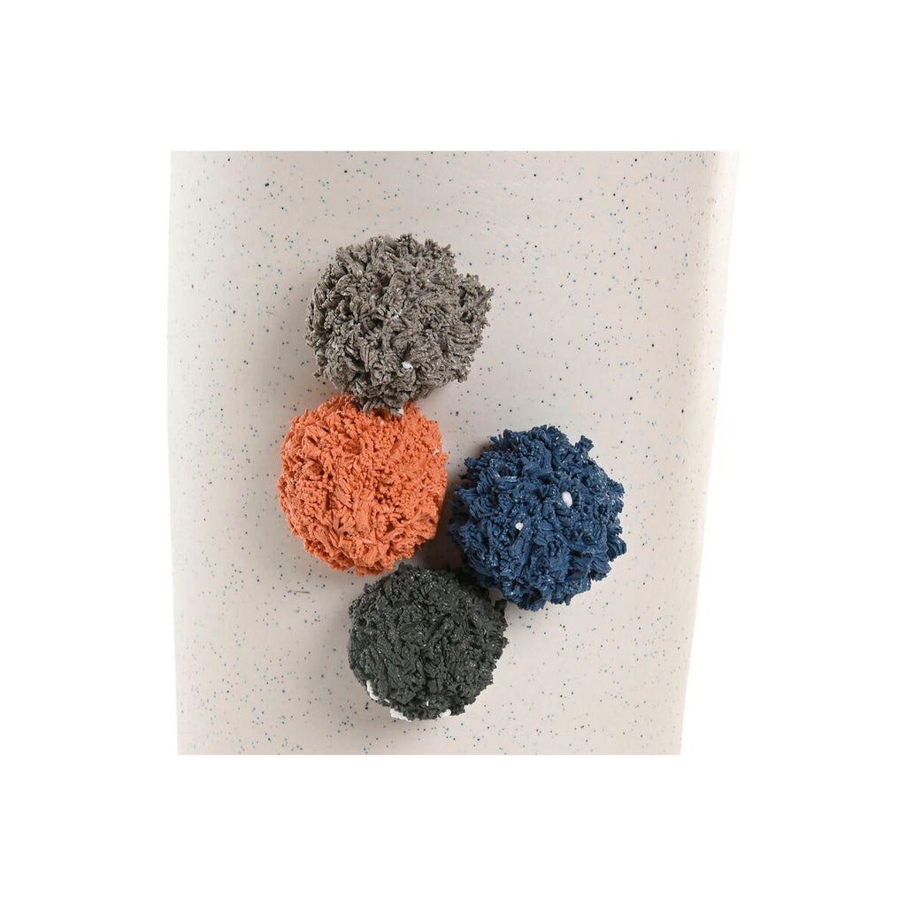 Vase Home White Multicolour Ceramic