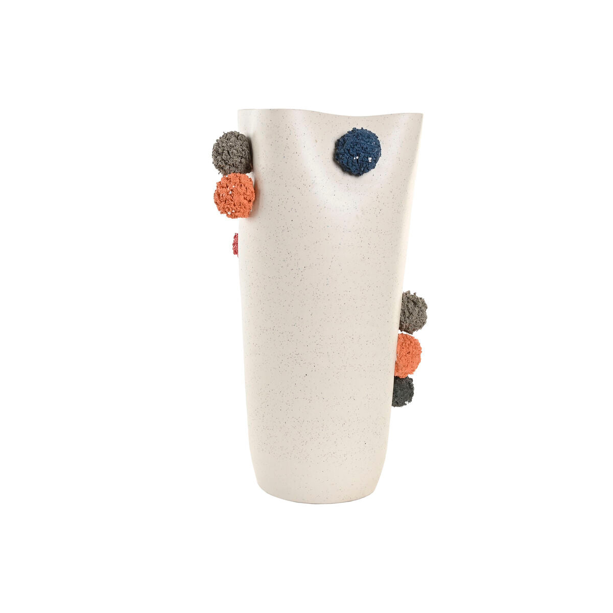 Vase Home White Multicolour Ceramic