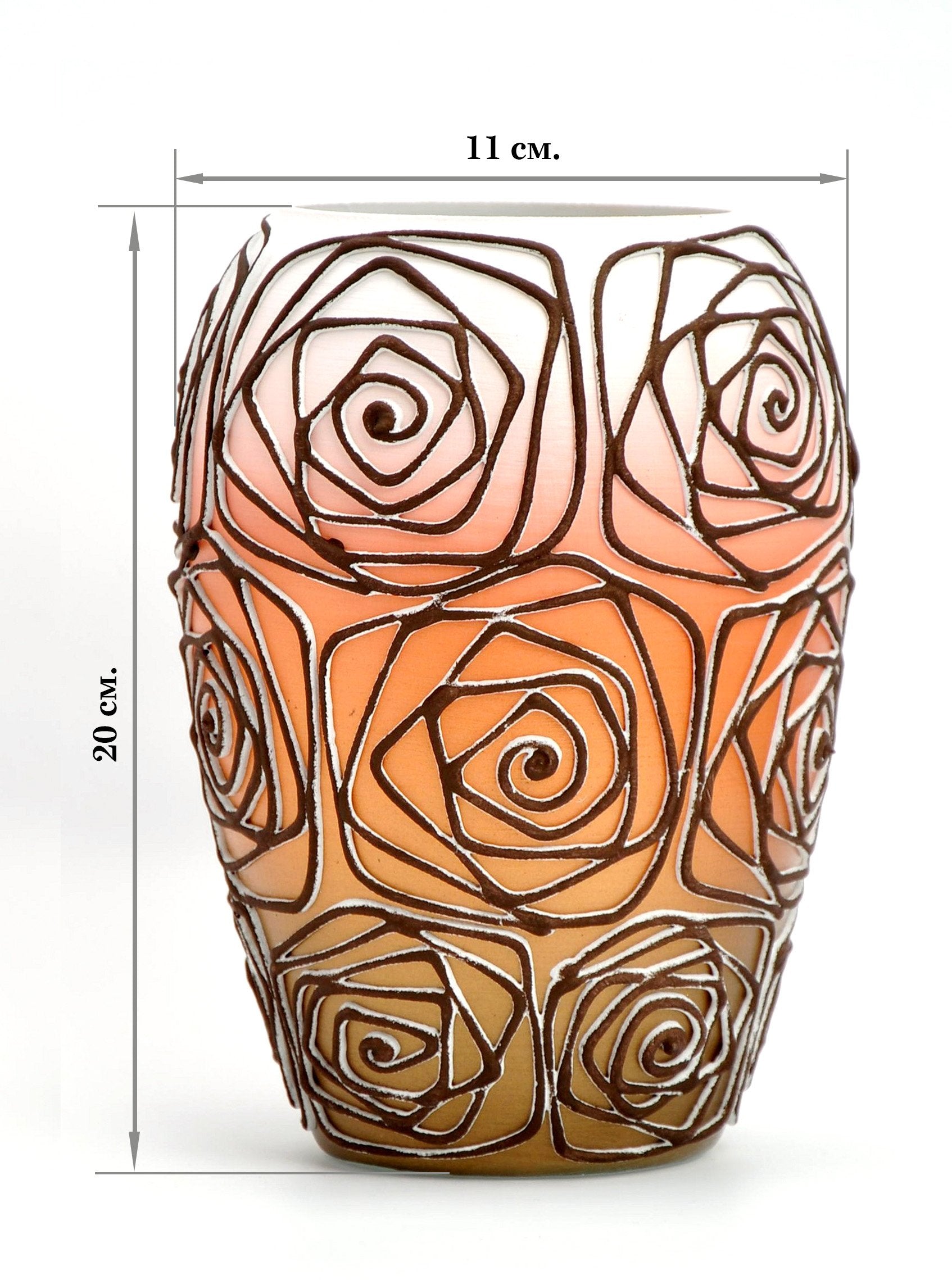 Handpainted Glass Art Bud Vase Interior