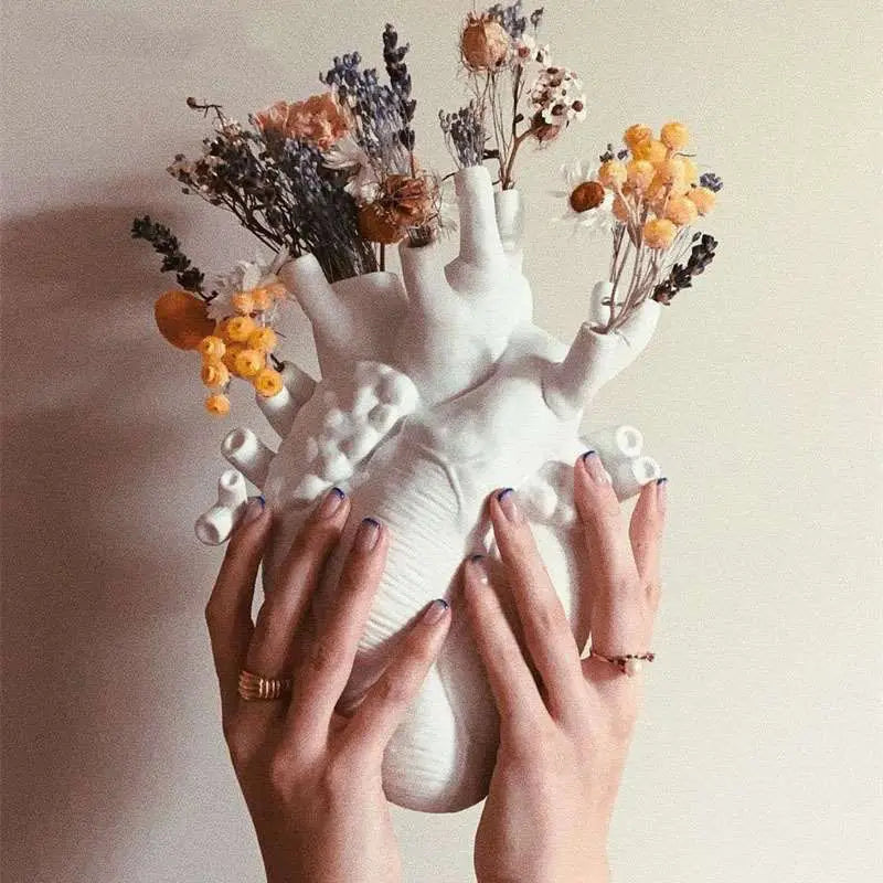 Unique Pedestal Vase Shaped Heart