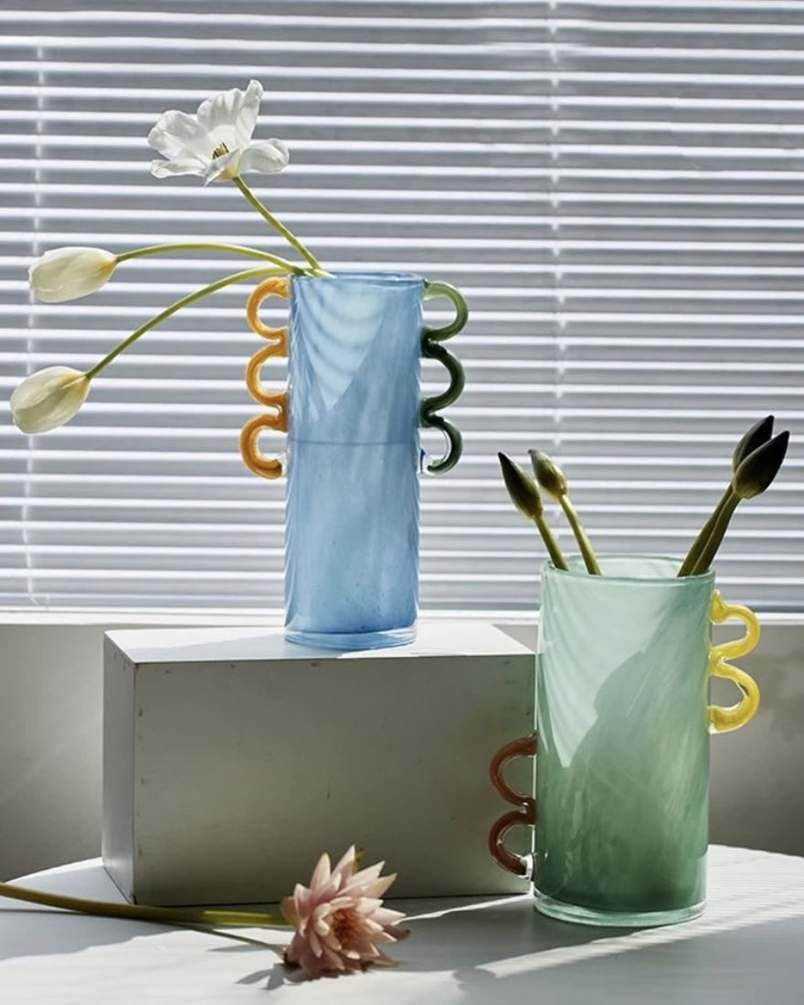 Handblown Whimsical Cylinder Vase