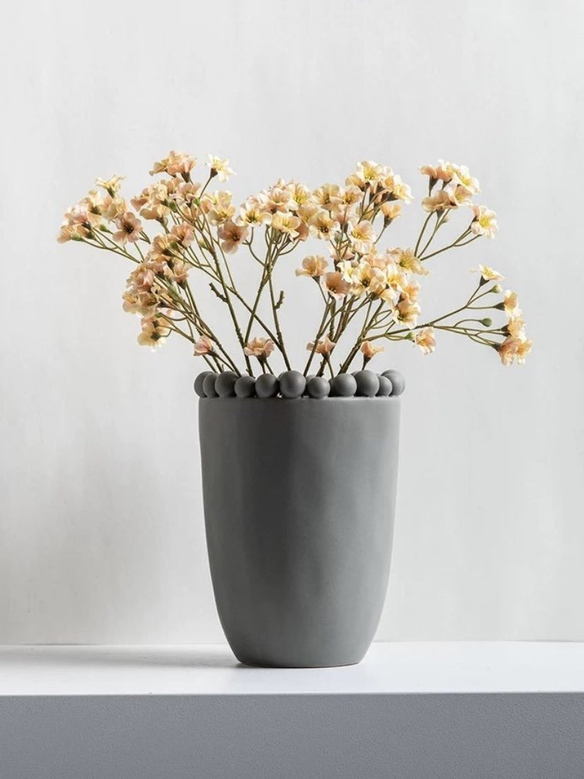 Handmade Morandi Pomponette Dotted Vase