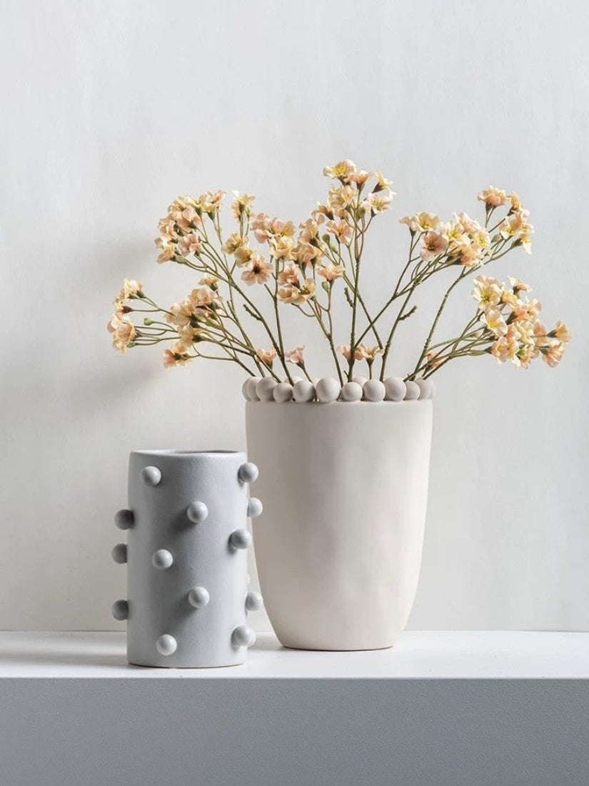 Handmade Morandi Pomponette Dotted Vase