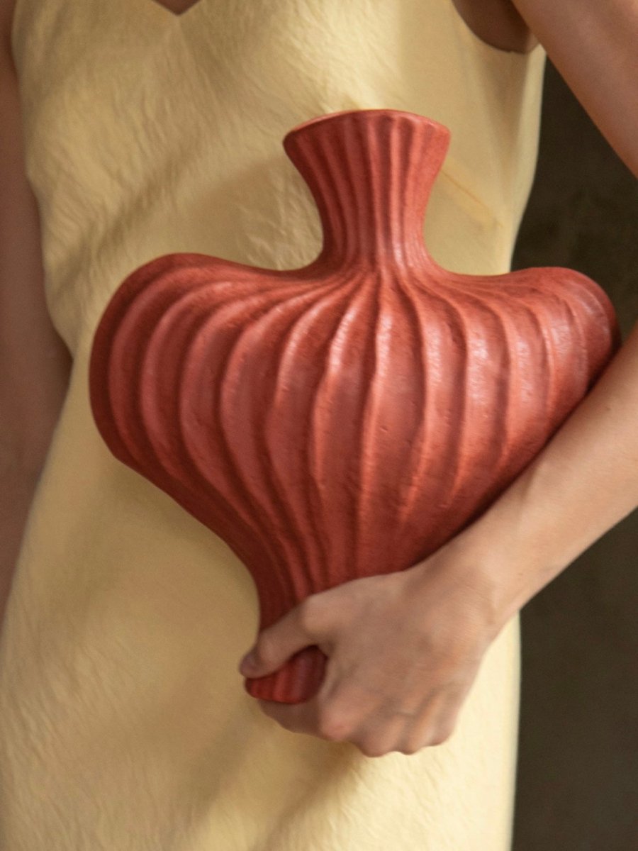 Handmade Wabi Sabi Pottery Red/ Black/White