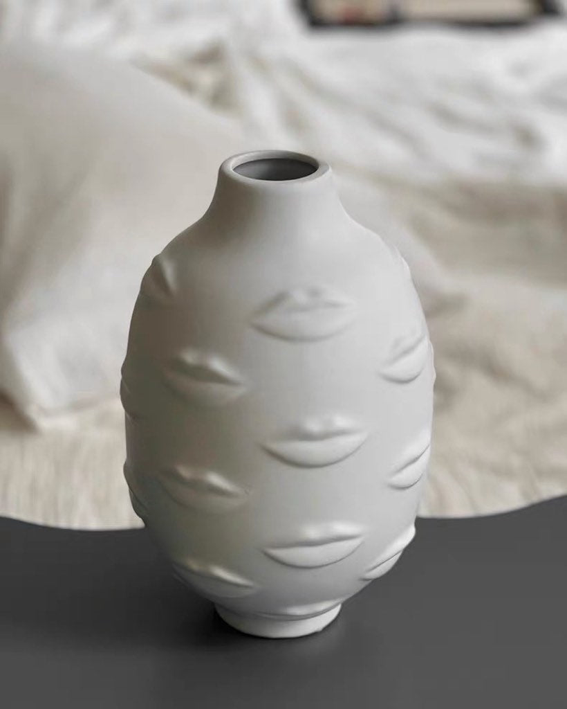 Lip Vase Modern Abstract Ceramic